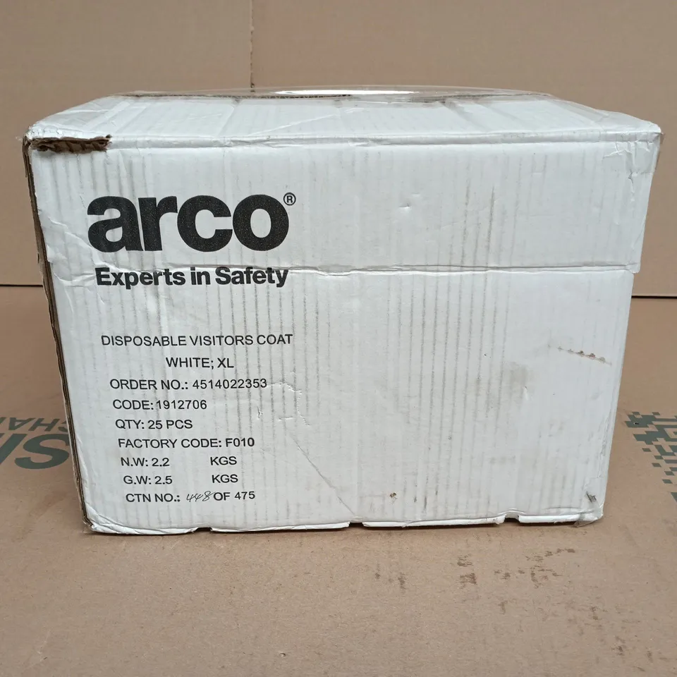ARCO APPROX 25 WHITE DISPOSABLE VISITORS COATS
