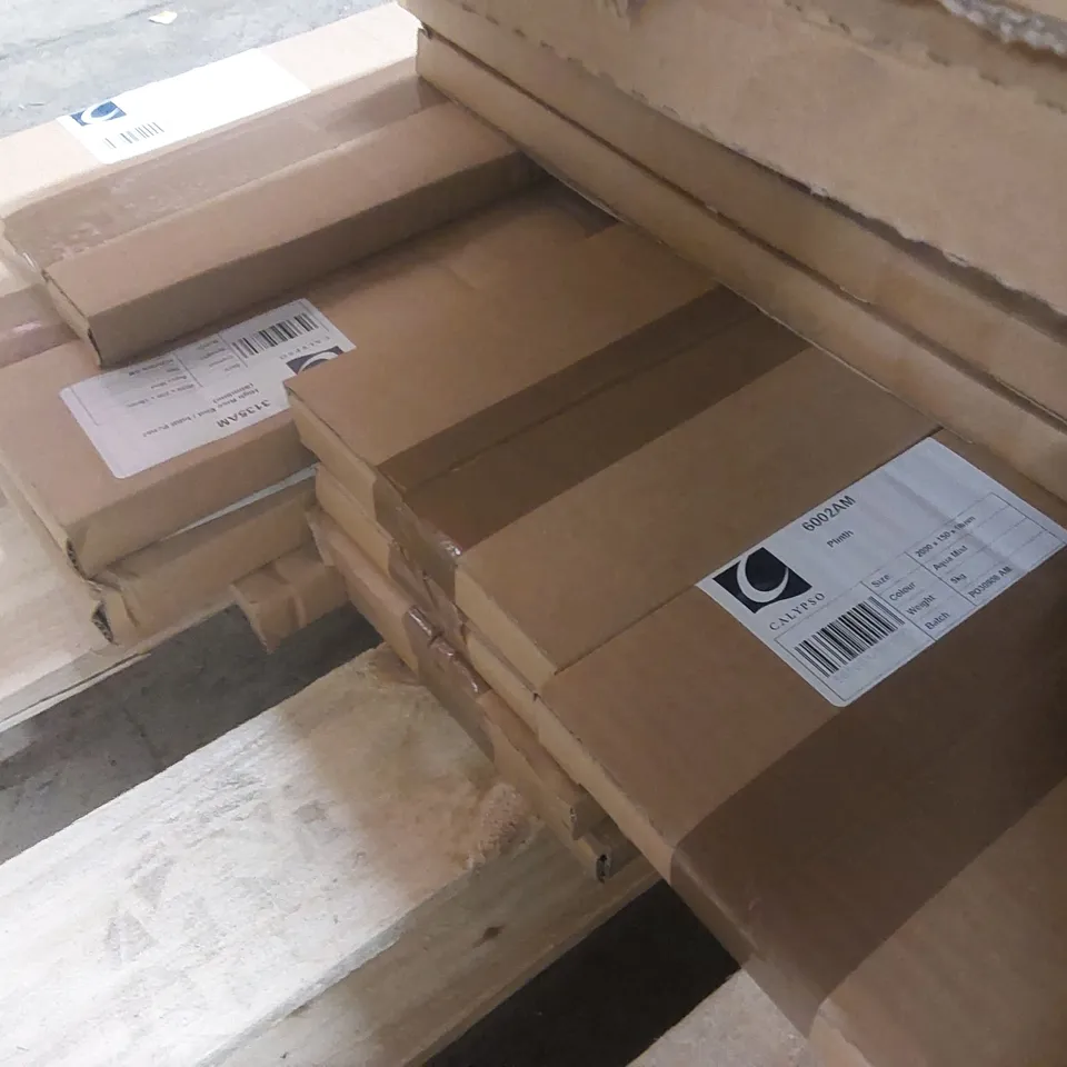 PALLET CONTAINING A LARGE QUANTITY OF ASSORTED BATHROOM FURNITURE PANELS INCLUDING: CALYPSO PLINTH PANELS