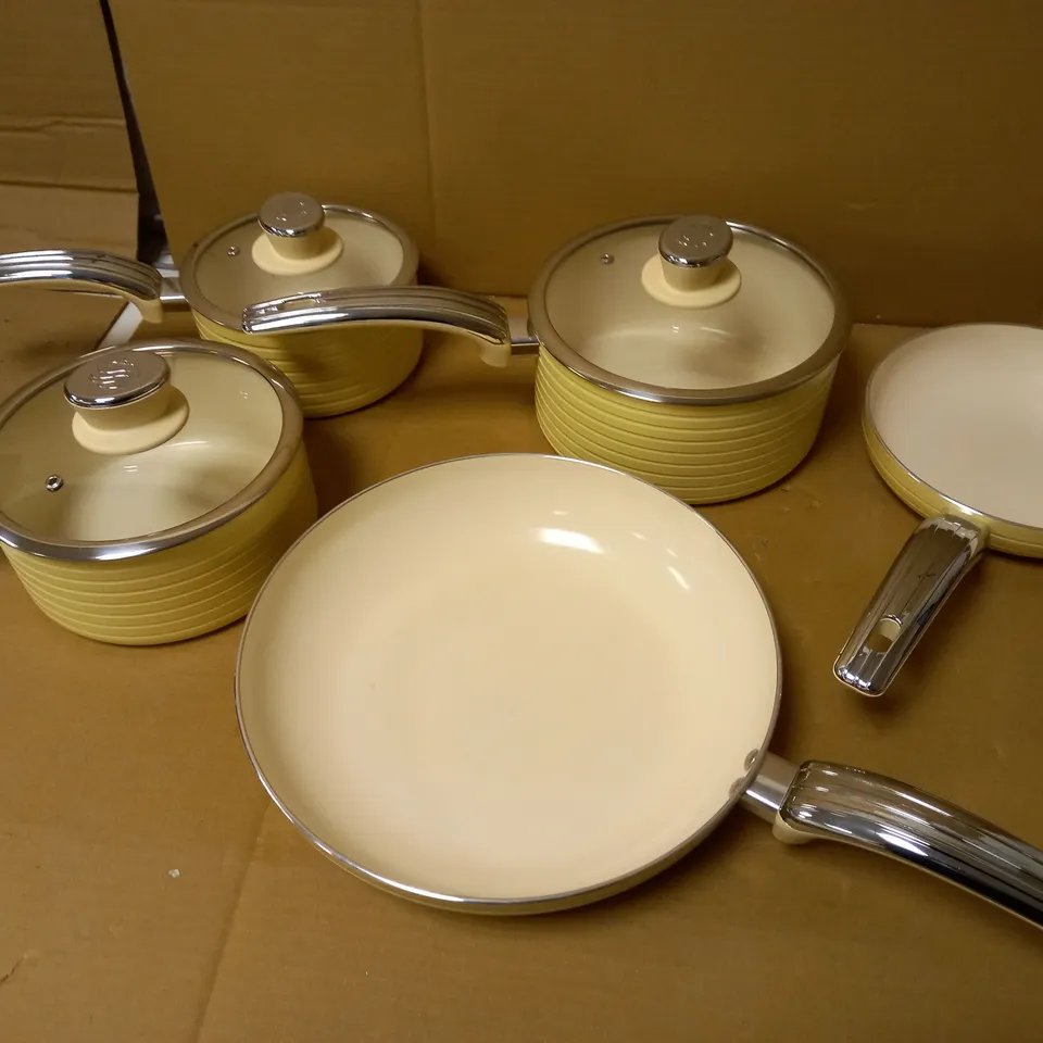 SWAN RETRO PAN SET WITH EASY CLEAN NON-STICK CERAMIC COATING