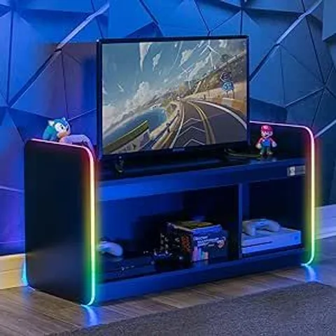 BOXED X-ROCKER ELECTRA LED TV CABINET - BLACK (1 BOX)