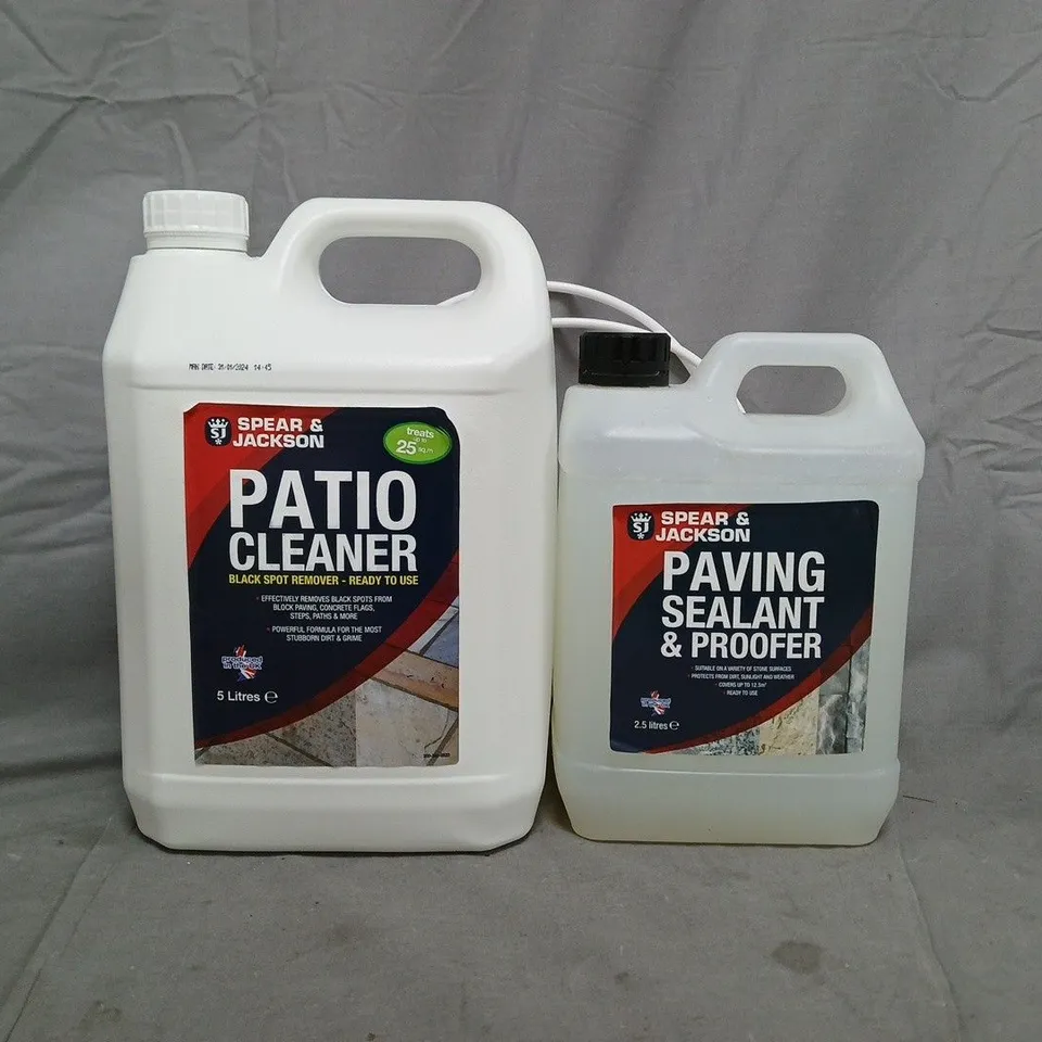 BOXED SPEAR & JACKSON PATIO CLEANER & PAVING SEALANT DUO - COLLECTION ONLY