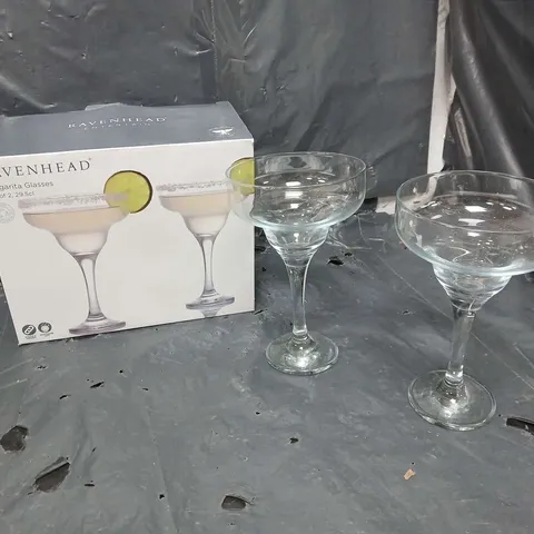 RAVENHEAD ENTERTAINMENT 2 MARGARITA GLASSES 