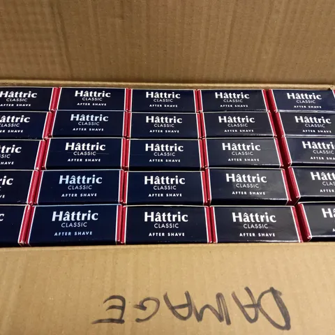BOXED LOT OF 25 HATTRIC CLASSIC AFTERSHAVE 100ML