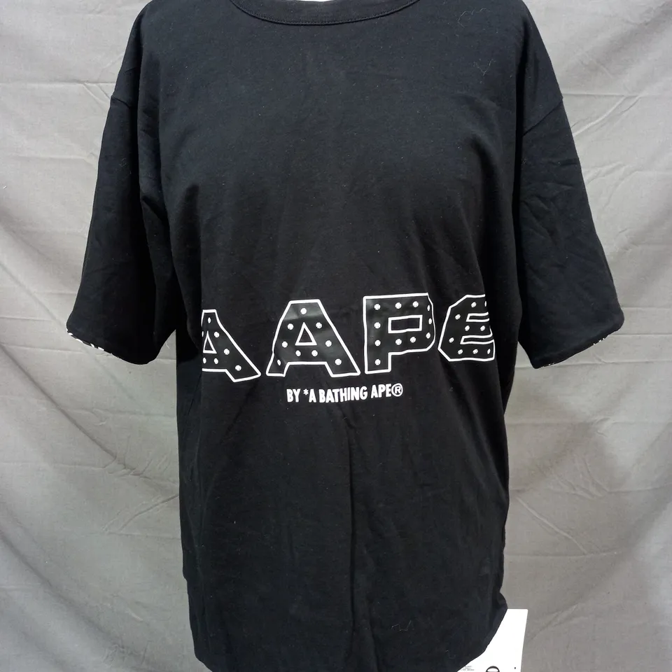 A BATHING APE AAPE T-SHIRT IN BLACK SIZE SMALL