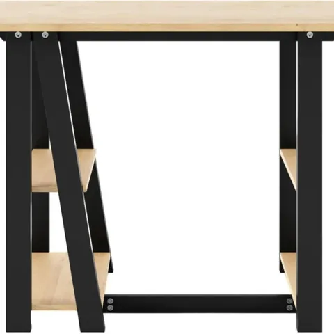 BOXED ALPHASON PENZANCE AW3140 DESK - BLACK & OAK (1 BOX)
