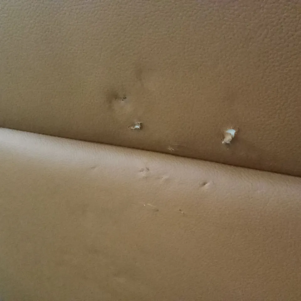 SASHA 3 SEATER LEATHER/FAUX LEATHER SOFA - TAN RRP £1199