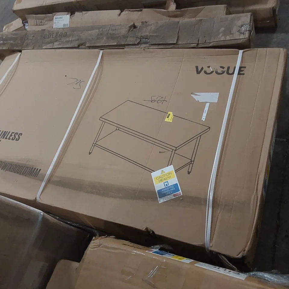 BOXED VOGUE STAINLESS STEEL CENTRE TABLE 1800MM