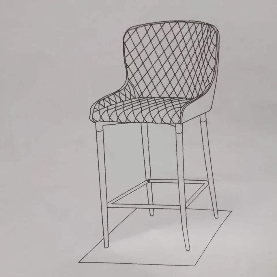 BOXED SET OF 2 DUNDAS PU LEATHER DINING CHAIRS - GREY