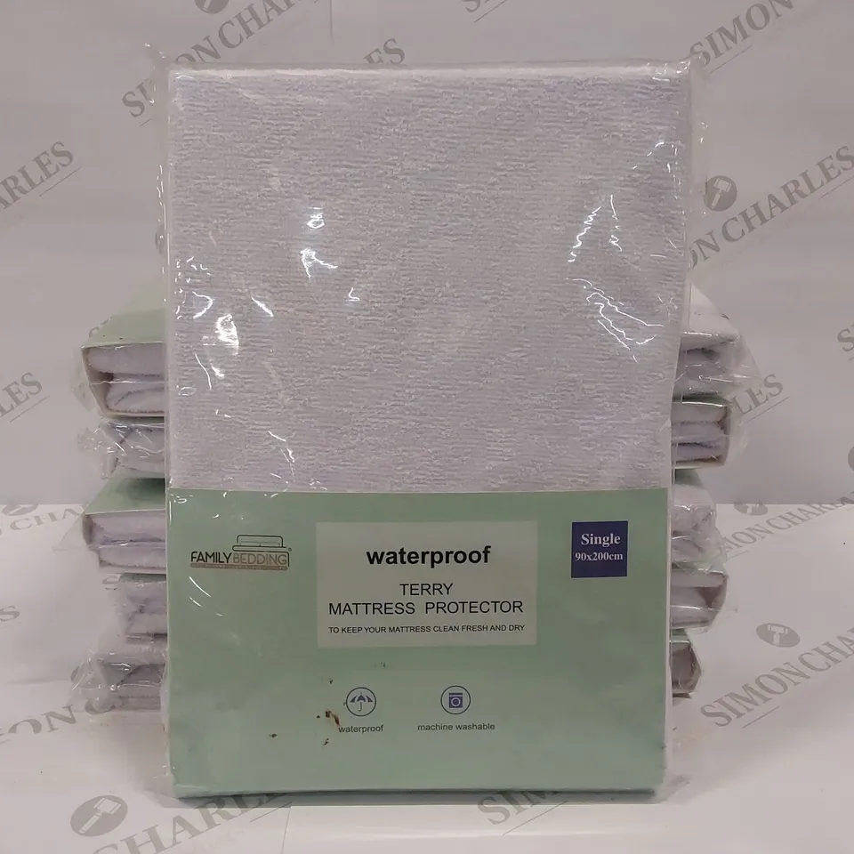 BOX OF 6 BRAND NEW TERRY WATERPROOF MATTRESS PROTECTORS