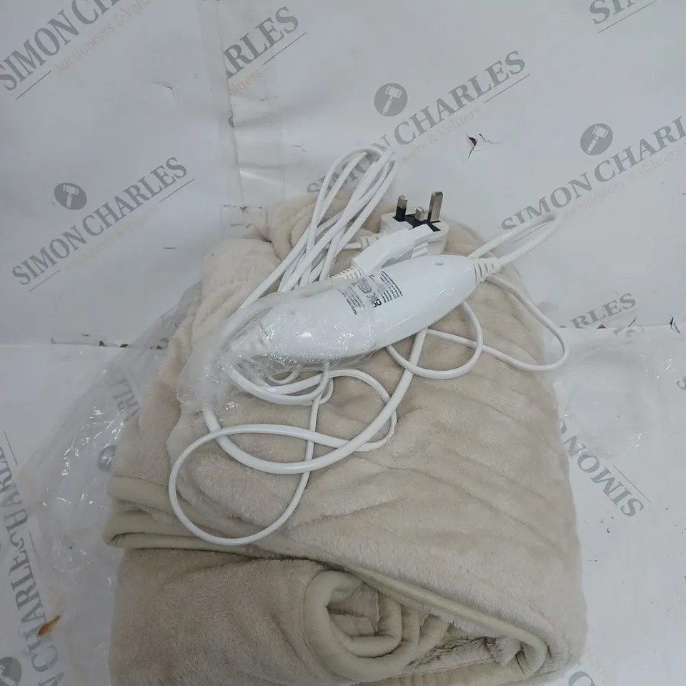 BOXED COZEE HOME HEATED BLANKET IN STONE 