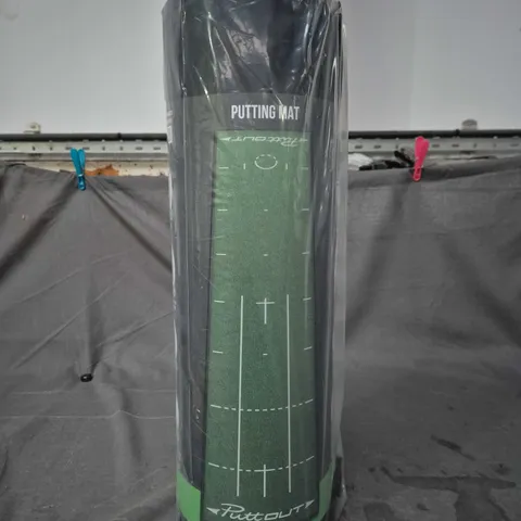 PUTTOUT PUTTING MAT – GOLF PRACTICE MAT WITH ALIGNMENT LINES
