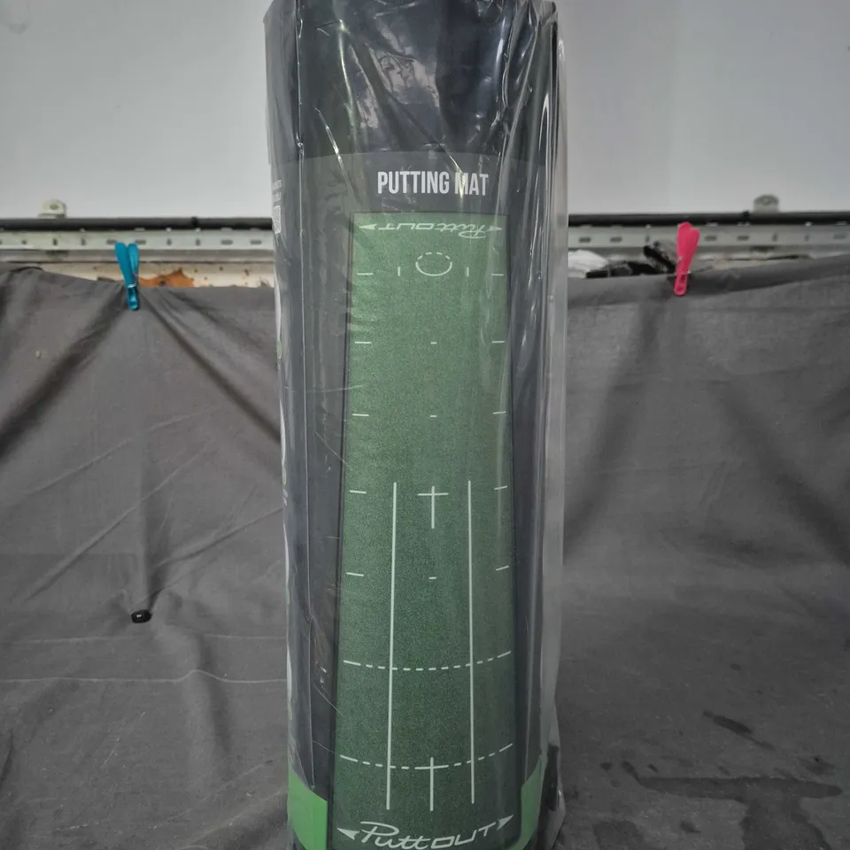 PUTTOUT PUTTING MAT – GOLF PRACTICE MAT WITH ALIGNMENT LINES