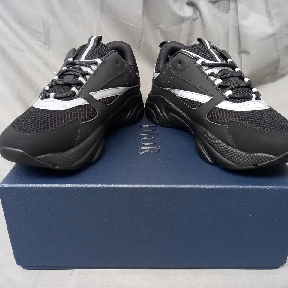 BOXED PAIR OF DIOR SHOES IN BLACK/GREY EU SIZE 42