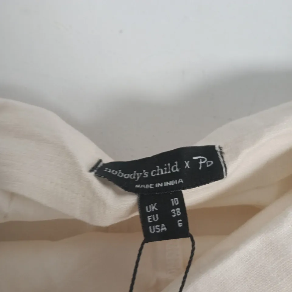 NOBODY'S CHILD X PB WHITE DRESS – UK 10 (EU 38, USA 6) – MADE IN INDIA