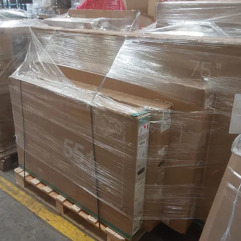 PALLET CONTAINING A LARGE QUANTITY OF ASSORTED DAMAGED TVs