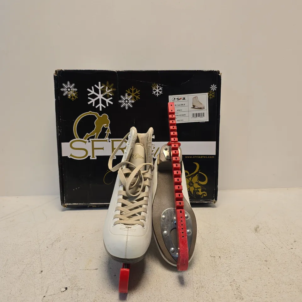 WOMEN’S WHITE ICE SKATES – SFR GLITRA ICE SKATE, UK 6 / EUR 39.5