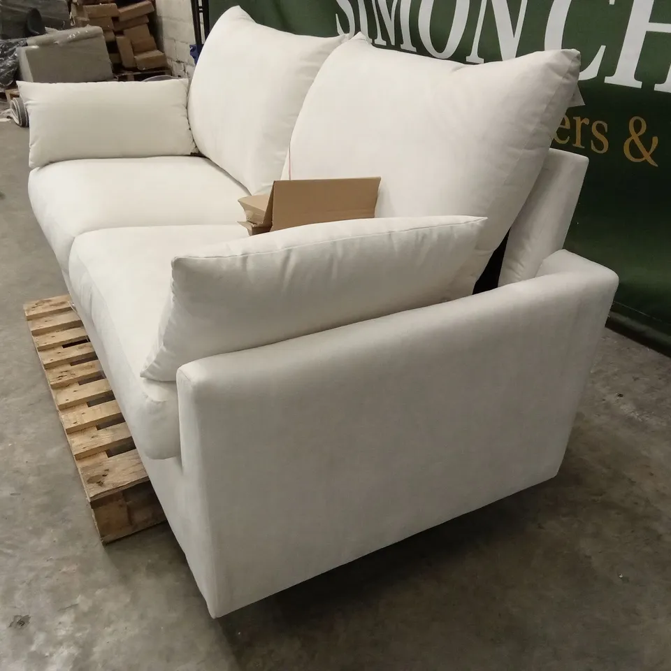 LANGDON 3 SEATER SOFA, CREAM HOUSE PLUSH FABRIC