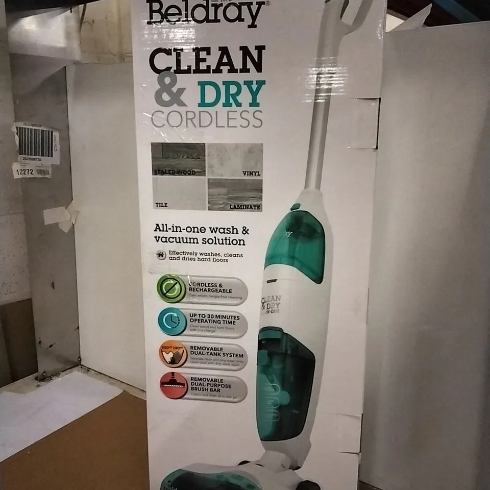 BOXED BELDRAY CLEAN & DRY CORDLESS ALL IN ONE WASH & VACUUM SOLUTION