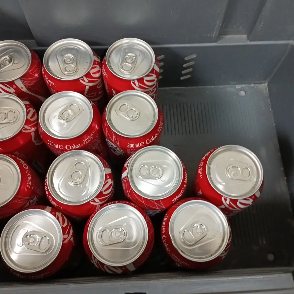 LOT OF 17 330ML CANS OF COCA COLA