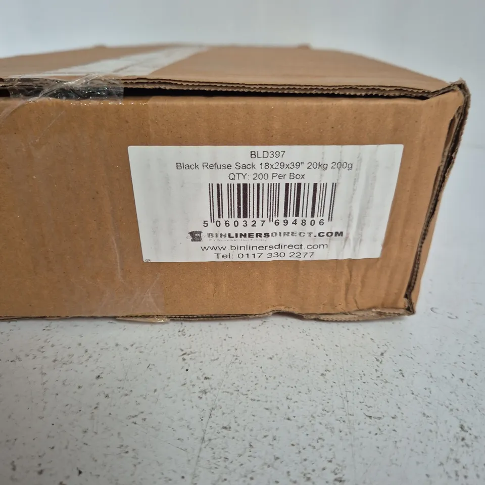 BLACK REFUSE SACK 18X29X39 – 200 PER BOX