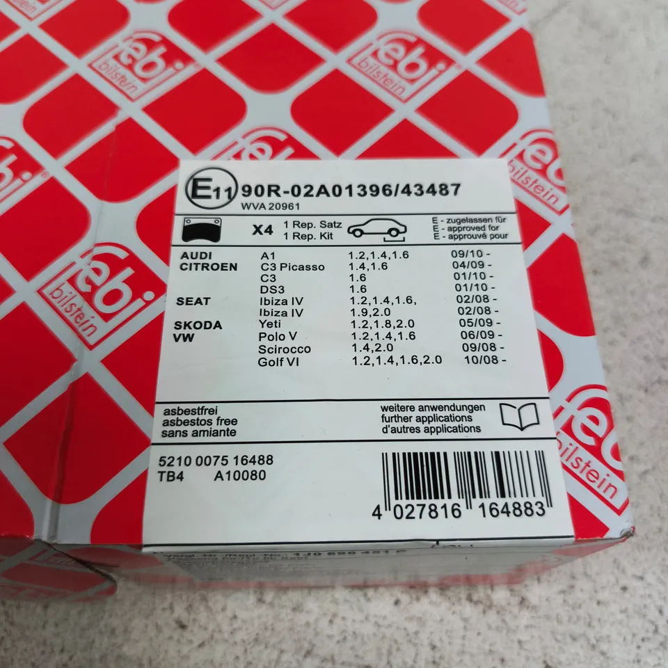 BILSTEIN BRAKE PAD SET – FITS SEAT, AUDI, SKODA & VW