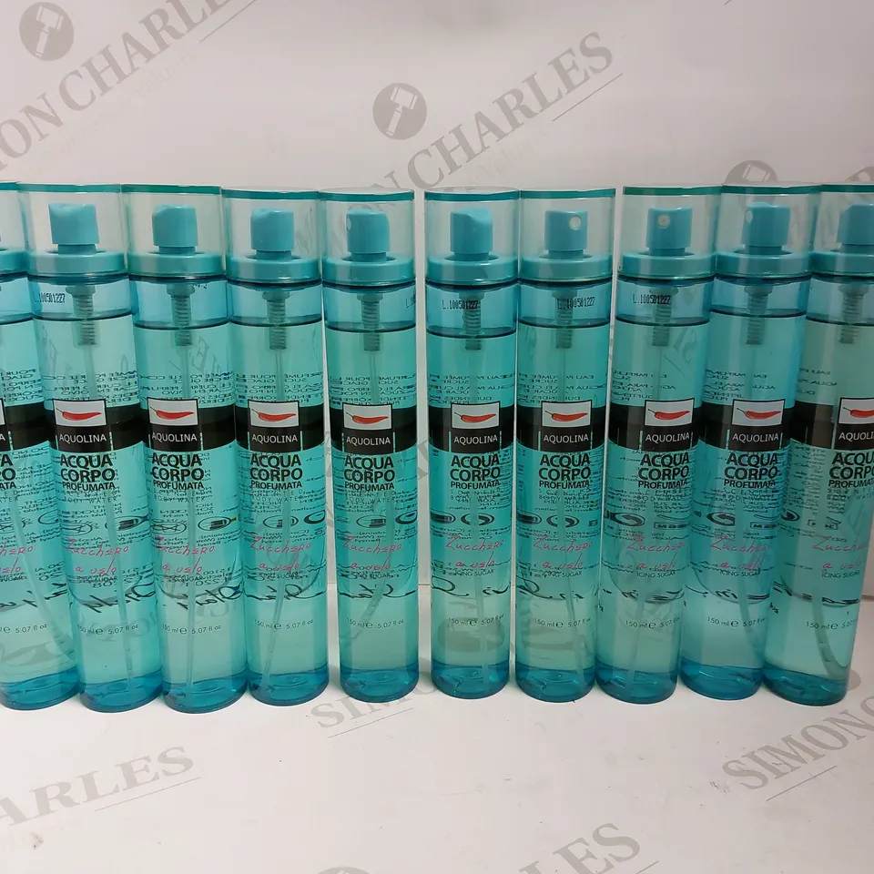 BOX OF 10 AQUOLINA ICING SUGAR SCENTED BODY WATER - 150ML