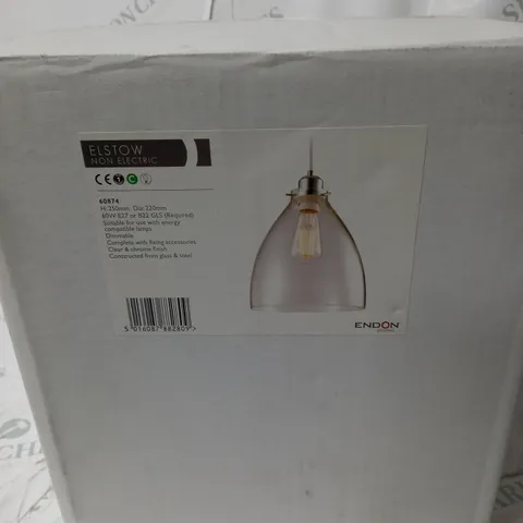 ENDON LIGHTING 25CM GLASS BOWL PENDANT