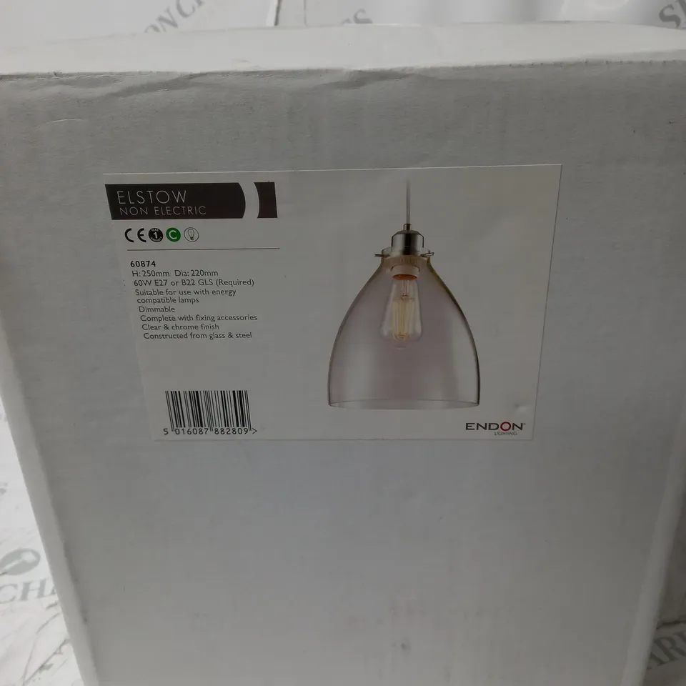 ENDON LIGHTING 25CM GLASS BOWL PENDANT