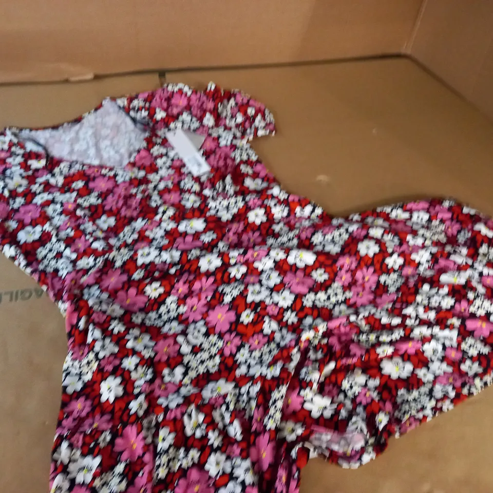 ROMAN FLORAL V-NECK DRESS - 12