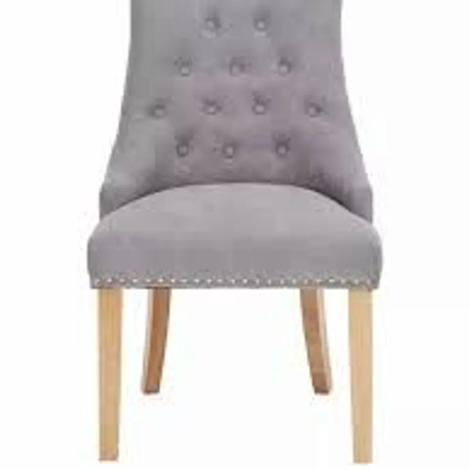 BOXED PAIR OF WARWICK DINING CHAIRS - GREY/OAK EFFECT RRP £229