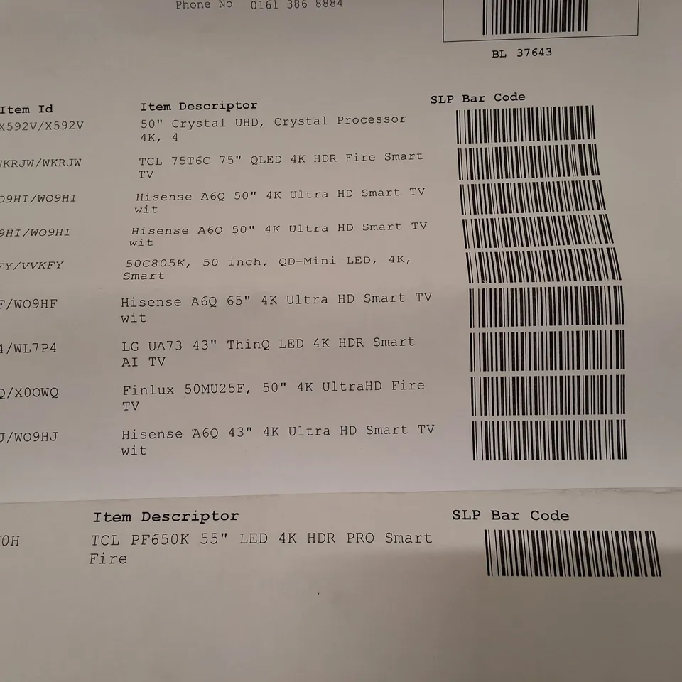 PALLET CONTAINING 10 ASSORTED DAMAGED TVS