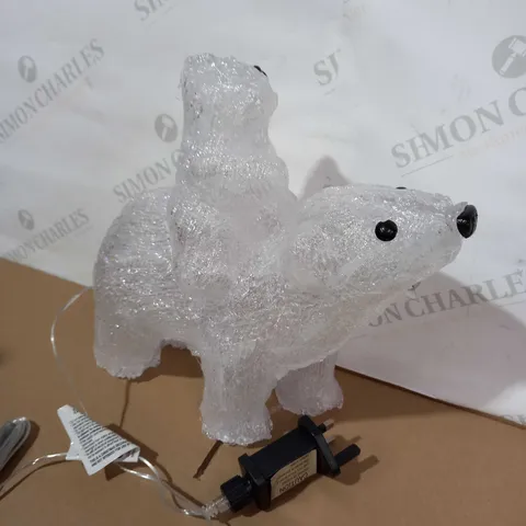 ACRYLIC MUMMY AND BABY POLAR BEAR OUTDOOR