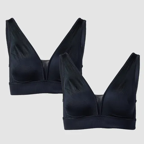 JOCKEY FOREVER FIT V-NECK BRA 2 PACK BLACK XL