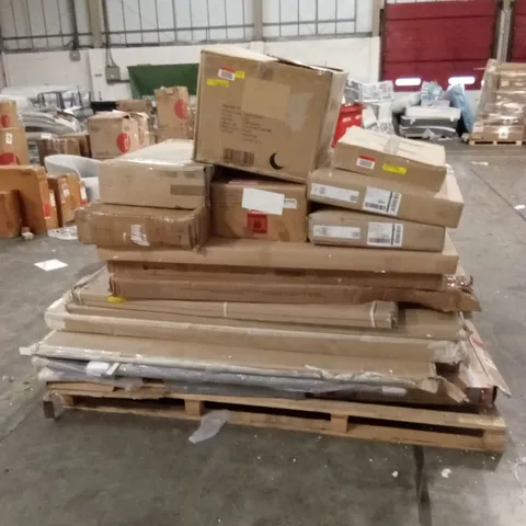 PALLET OF ASSORTED INCOMPLETE FURNITURE PARTS AND PIECES
