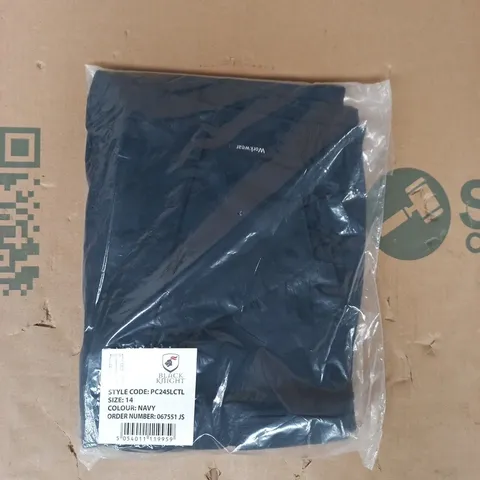 BAGGED BLACK KNIGHT WORKWEAR TROUSERS IN NAVY SIZE 14