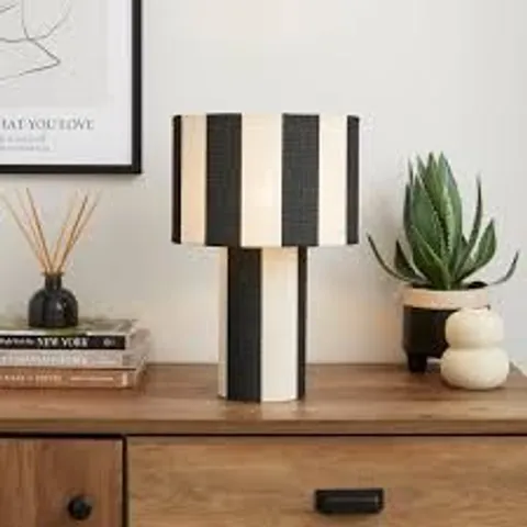 BOXED BEATRICE STRIPED TABLE LAMP - BLACK