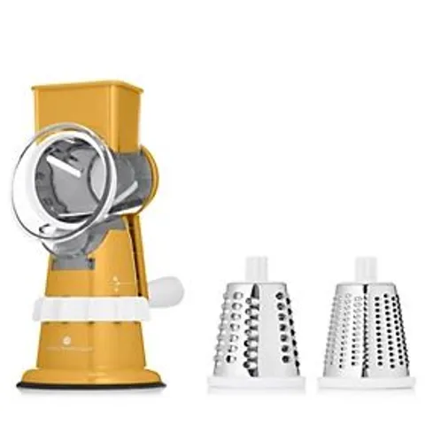 COOK'S ESSENTIALS ULTIMATE SPEED GRATER WITH ACCESSORIES IN BUTTER YELLOW
