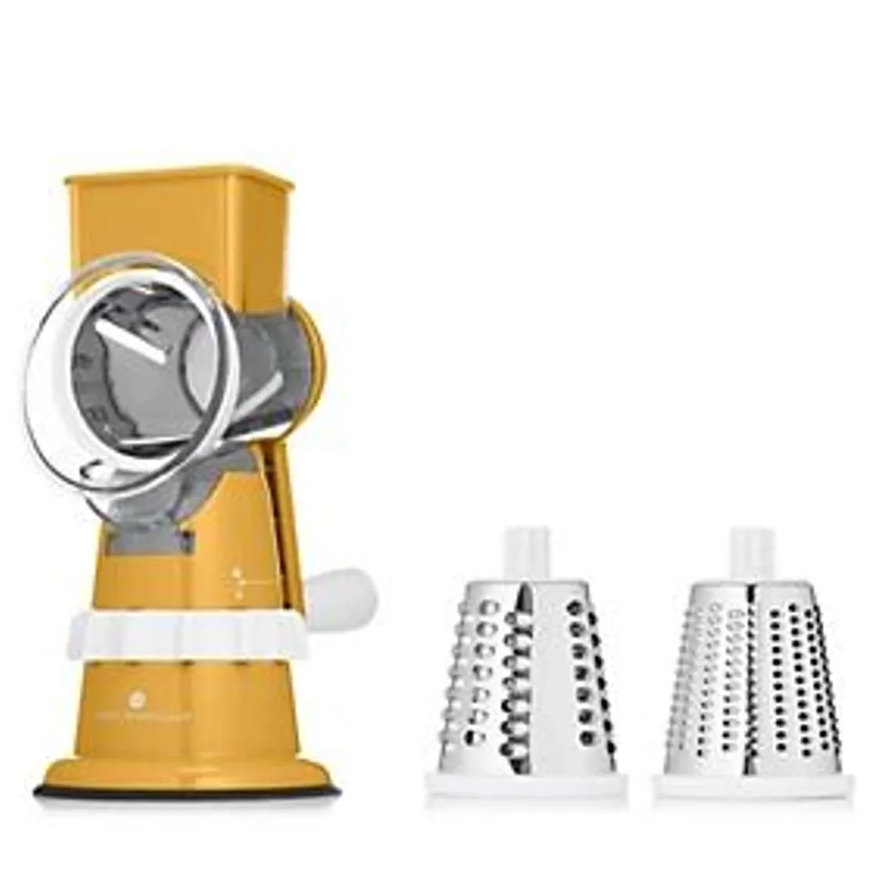 COOK'S ESSENTIALS ULTIMATE SPEED GRATER WITH ACCESSORIES IN BUTTER YELLOW