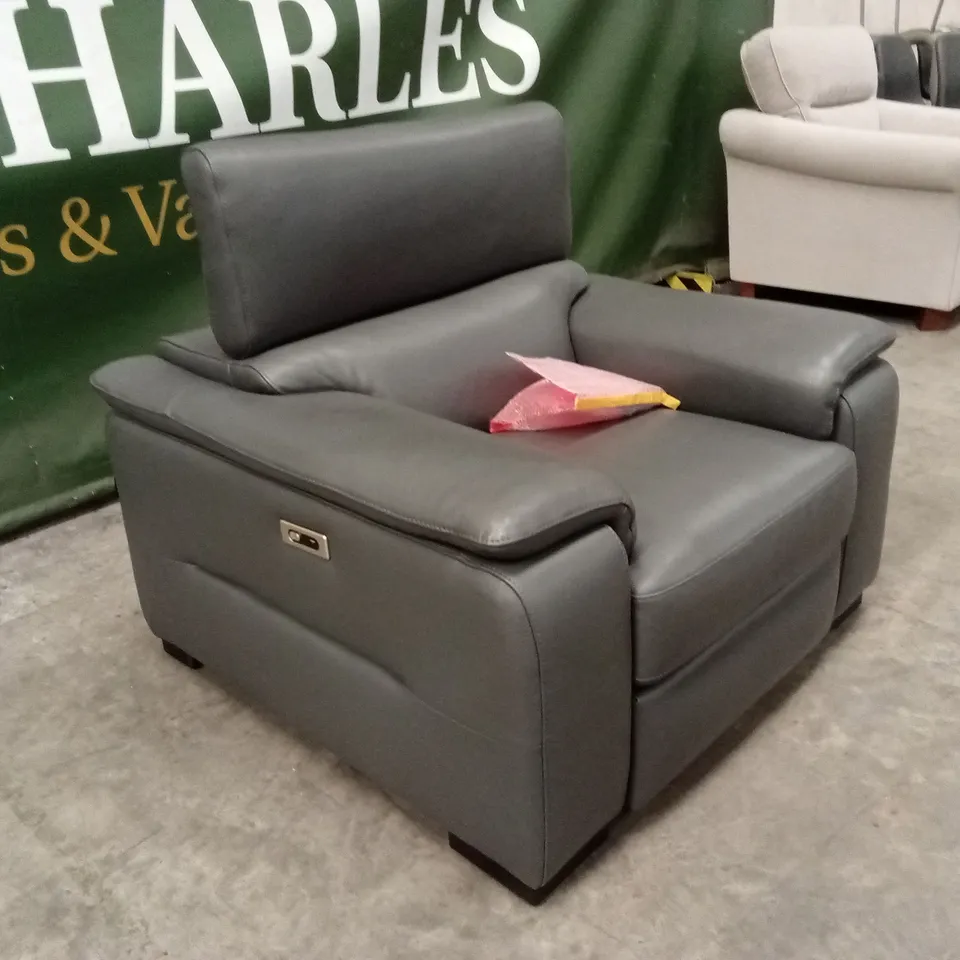 QUALITY DESIGNER ITALIAN MADE VENTO ELECTRIC RECLINER LEATHER ARMCHAIR