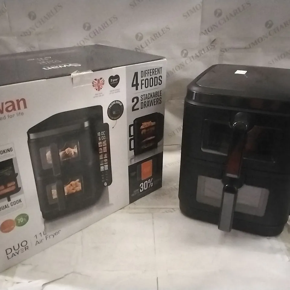 BOXED SWAN DUO LAYER 1.1L AIR FRYER 