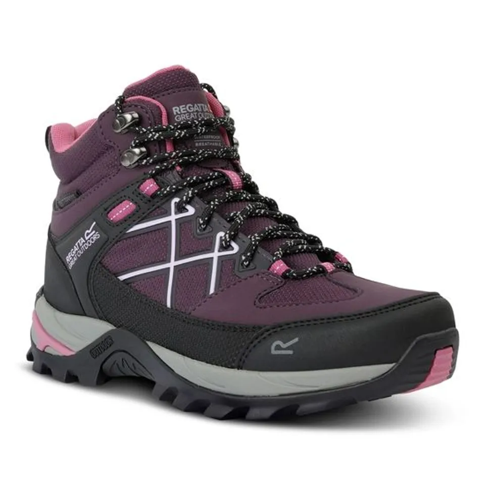BRAND NEW WOMEN'S TREKKING BOOTS REGATTA SAMARIS III IN DEEP PLUM/RED VIOLET - UK 3