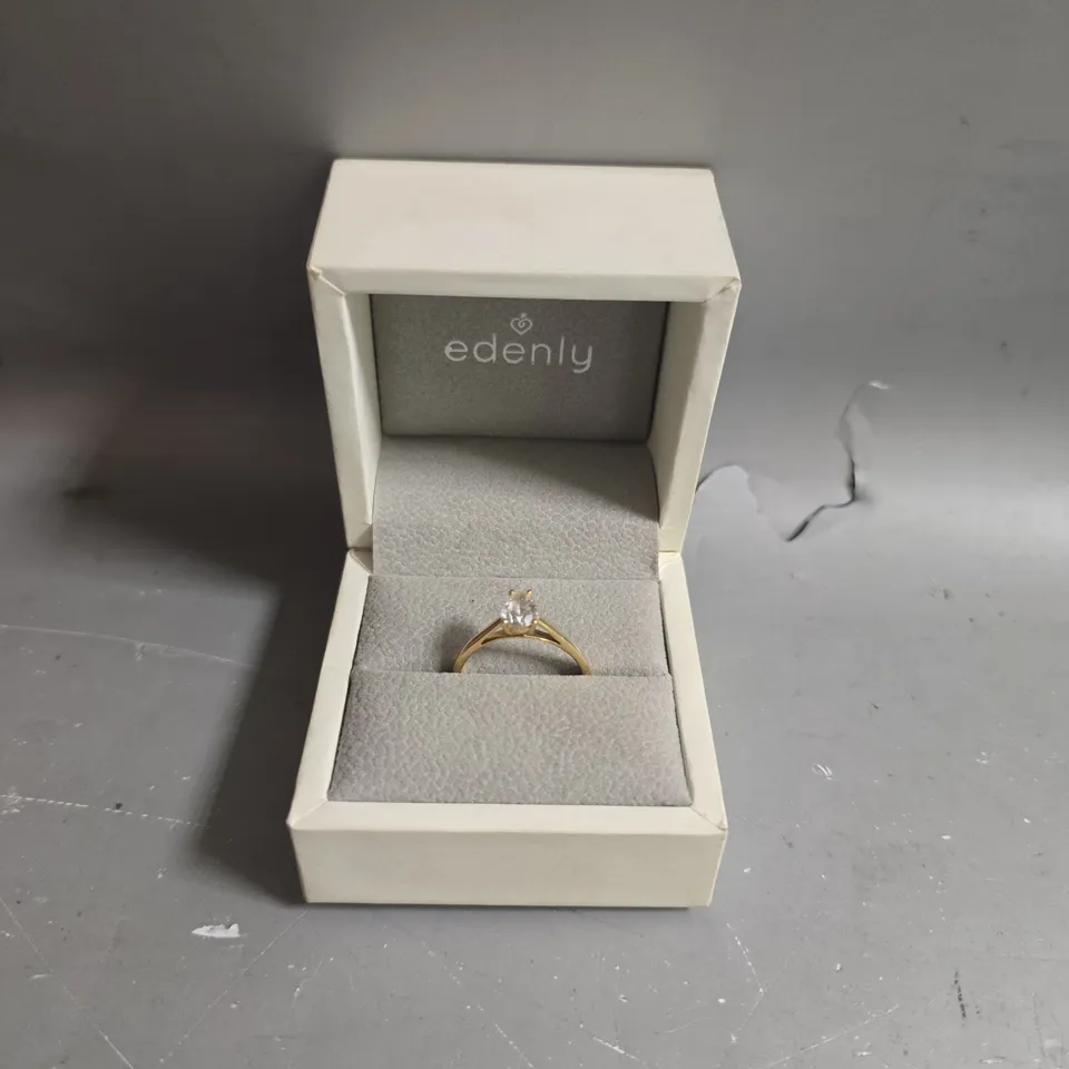 BOXED EDENLY PEAR CUT SINGLE STONE RING