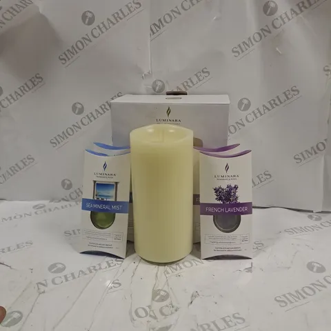 BOXED LUMINARA FRAGRANCE DIFFUSING PILLAR CANDLE