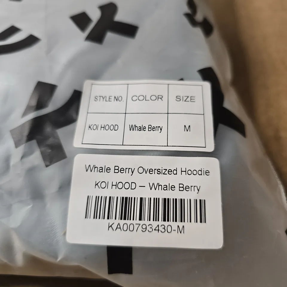 SET OF 3 X KOI CLOTHING OVERSIZED HOODIE MEDIUM IN WHALE BERRY