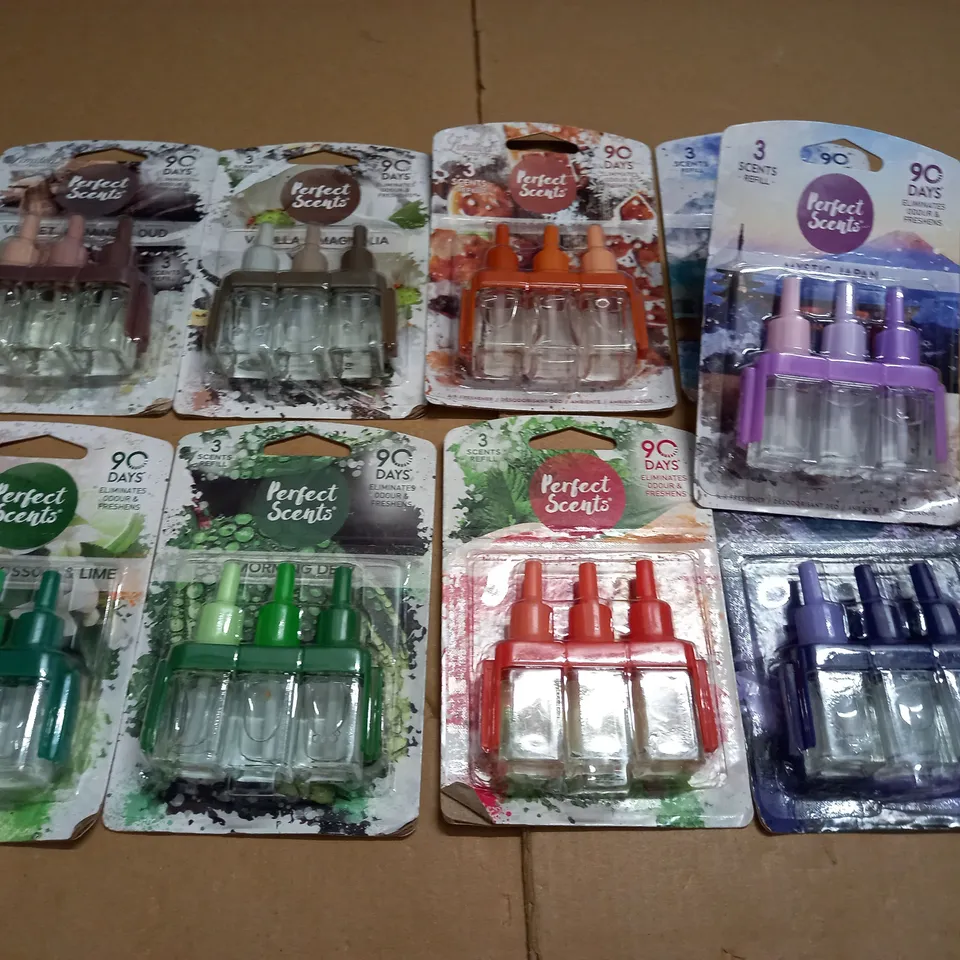 LOT OF 9 ASSORTED PERFECT SCENTS 3-PACK OF REFILLS