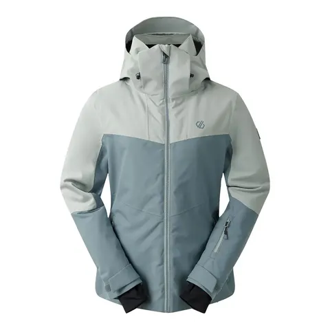 BRAND NEW DARE 2B WOMEN'S HOODED SKI JACKET ICED GLACIER GREEN/ELEMENT GREY UK 12