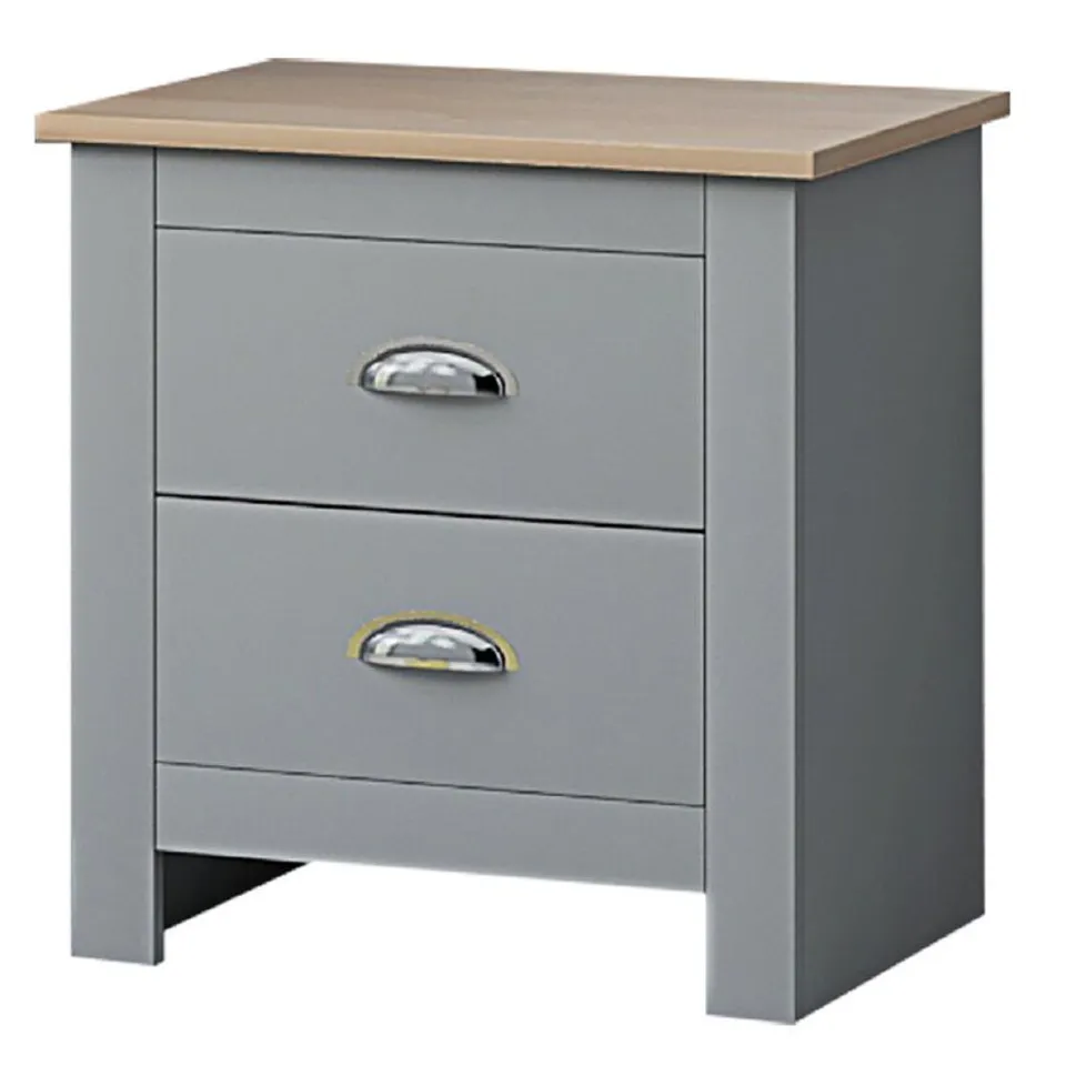 CRESTWOOD 2 DRAWER BEDSIDE TABLE 