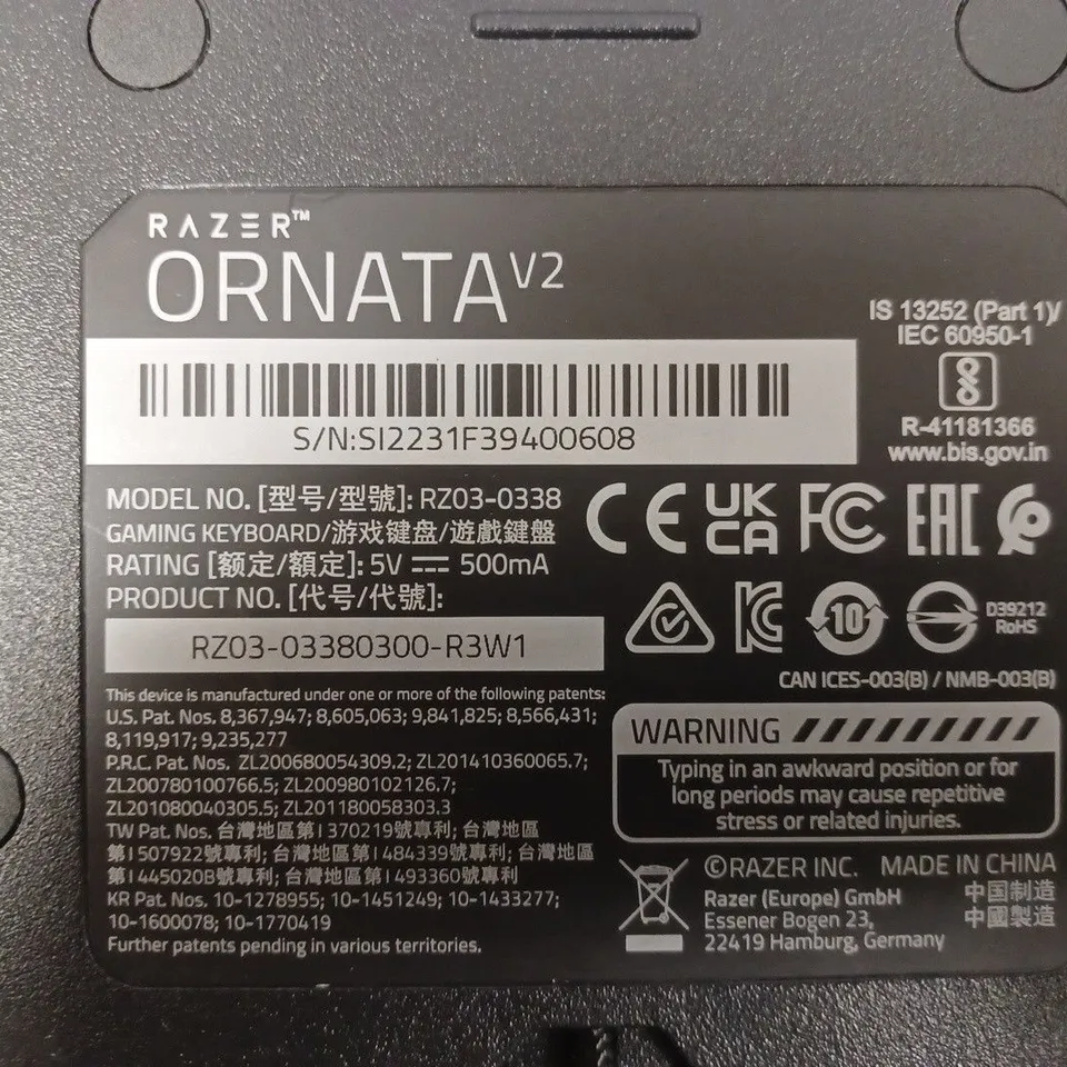 RAZER ORNATA V2 - GAMING KEYBOARD