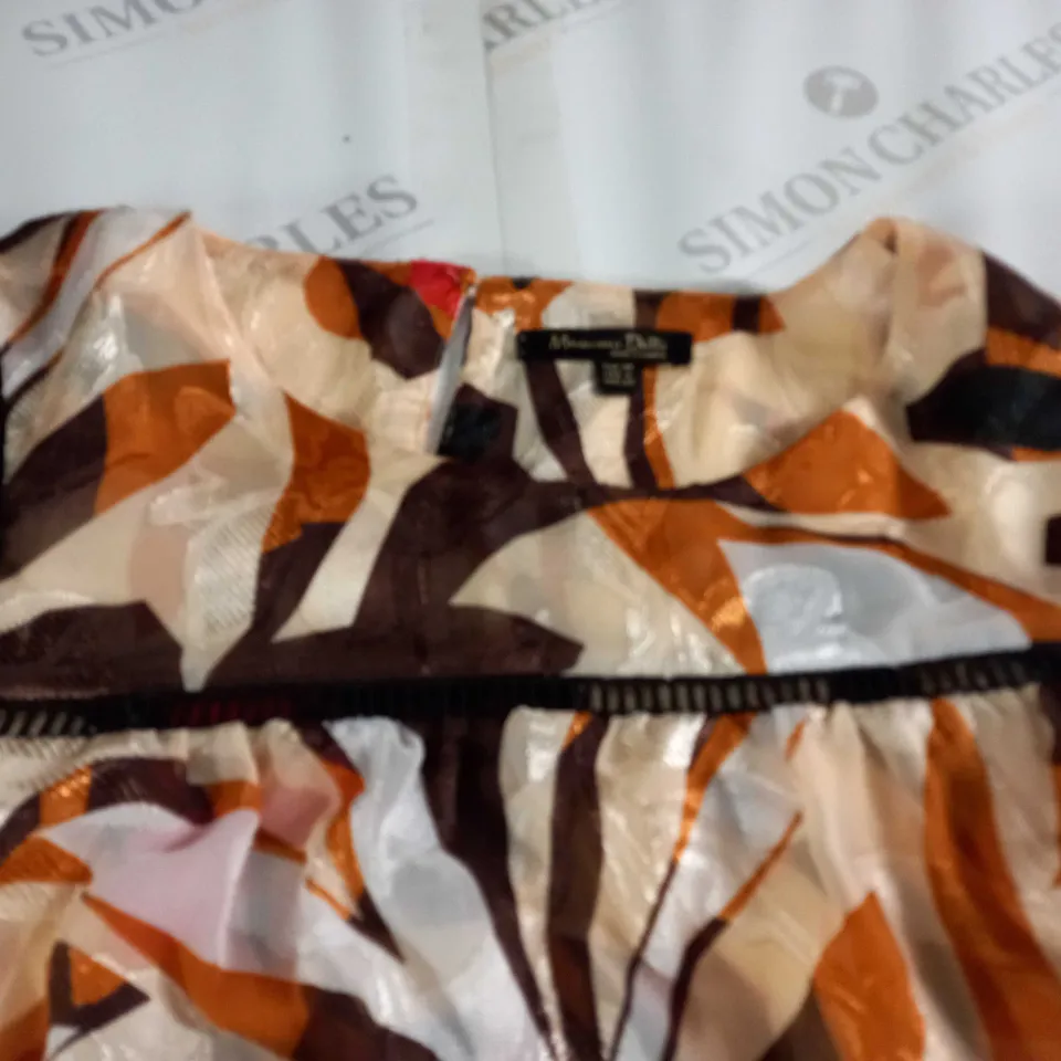 MASSIMMO DUTTI BROWN FLORAL SLEEVED TOP - EUR 38