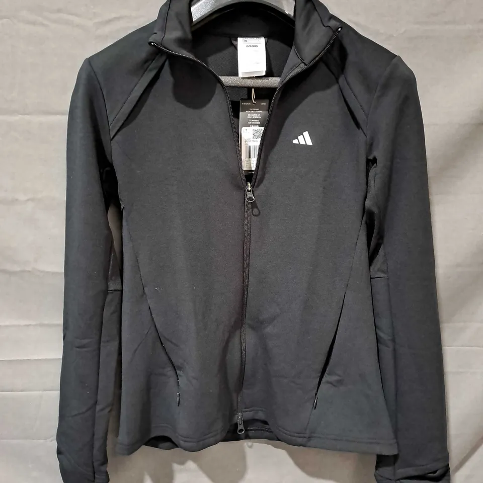ADIDAS LADIES ZIP UP TOP BLACK SIZE MEDIUM 12-14